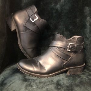 Black Ankle Booties with Buckle